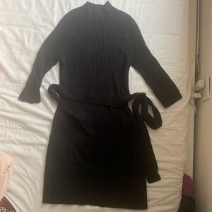 90s Y2K Calvin Klein black ribbed sweater dress
